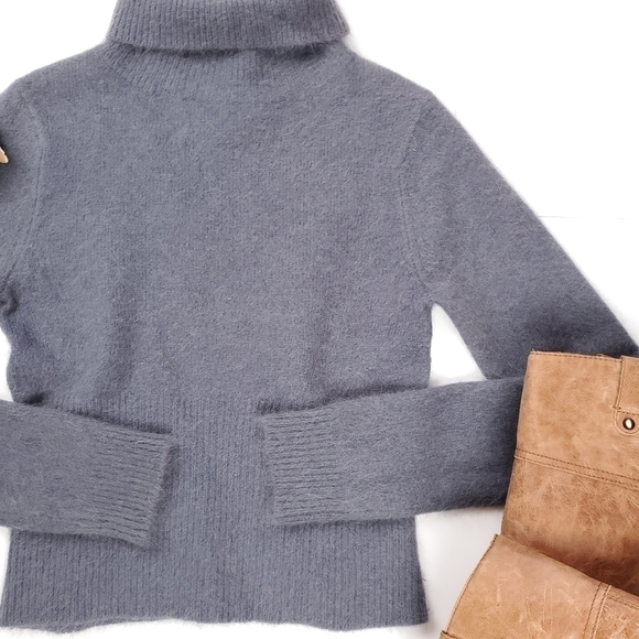 Jou Jou Grey Wool Angora Blend Turtleneck Sweater Womens Med - Picture 11 of 11